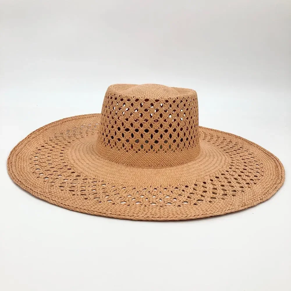 BRAND NEW Van Palma Opale Junior Woven Toquilla Straw Large Brim Hat Size Large